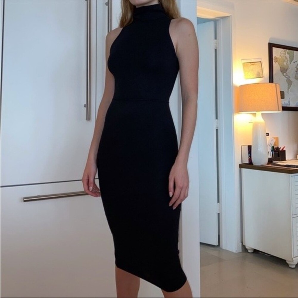 ZARA STRETCH KNIT MOCK NECK DRESS